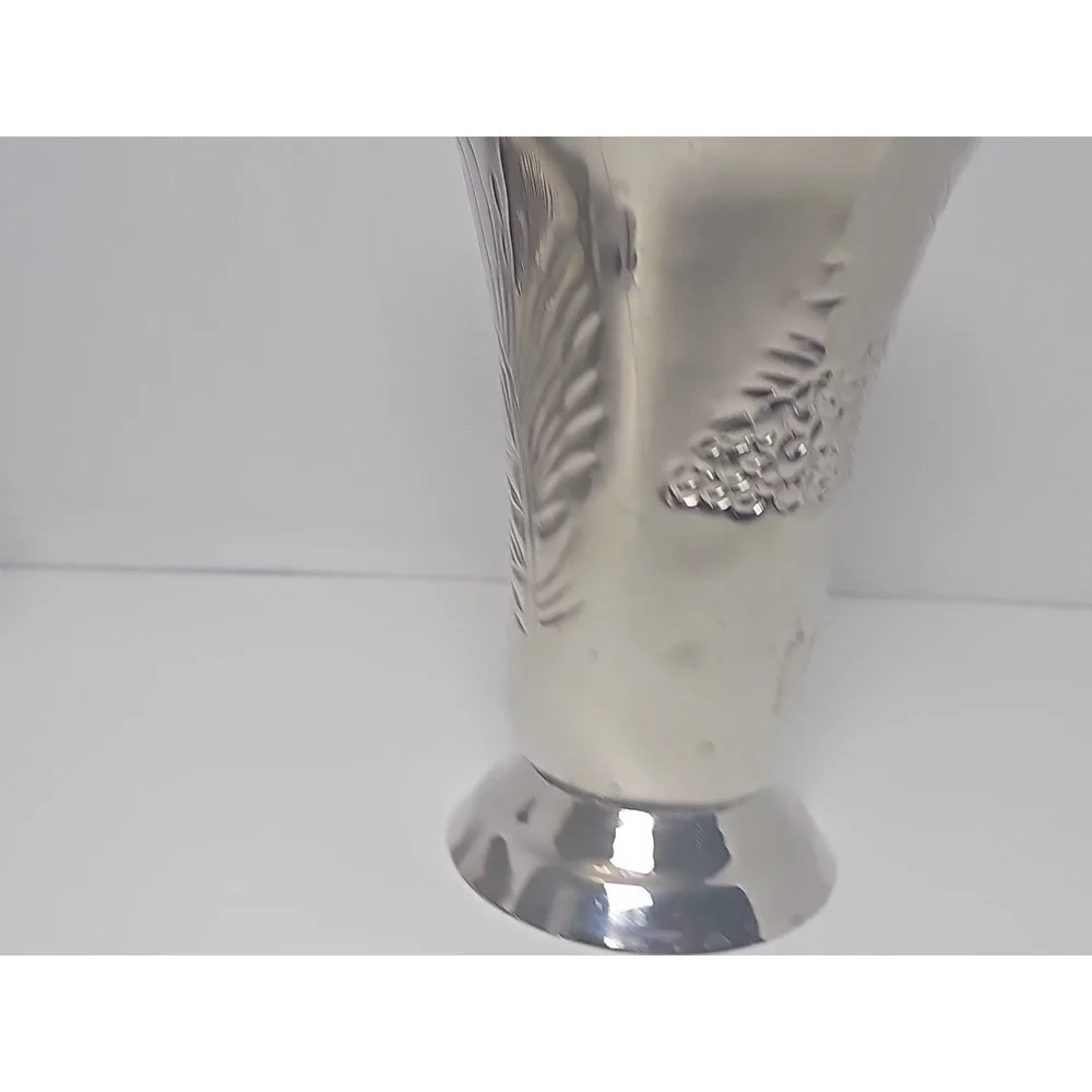 Set of 3 Vintage Hallmark‎ Table Vases Embossed Pine Cones Silver